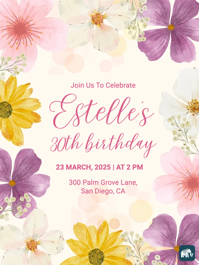 Floral birthday card